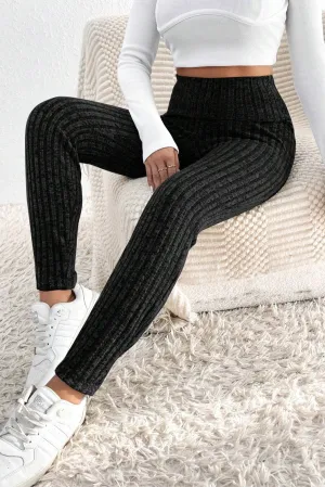 Sweater Leggings - Black