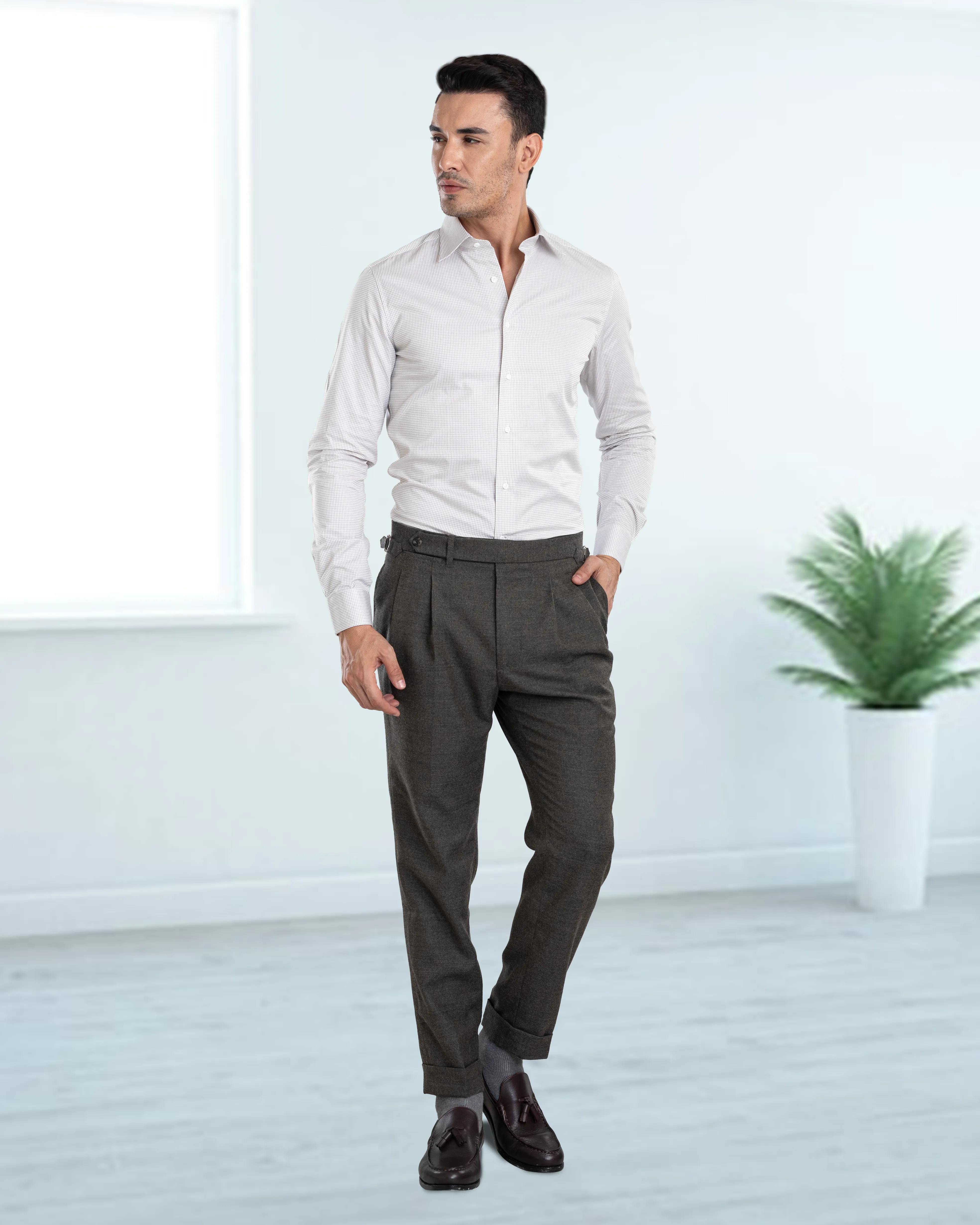 Tan Small Graph Checks Twill
