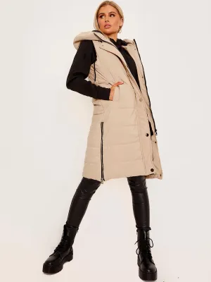 Tara Longline Puffer Vest | Stone