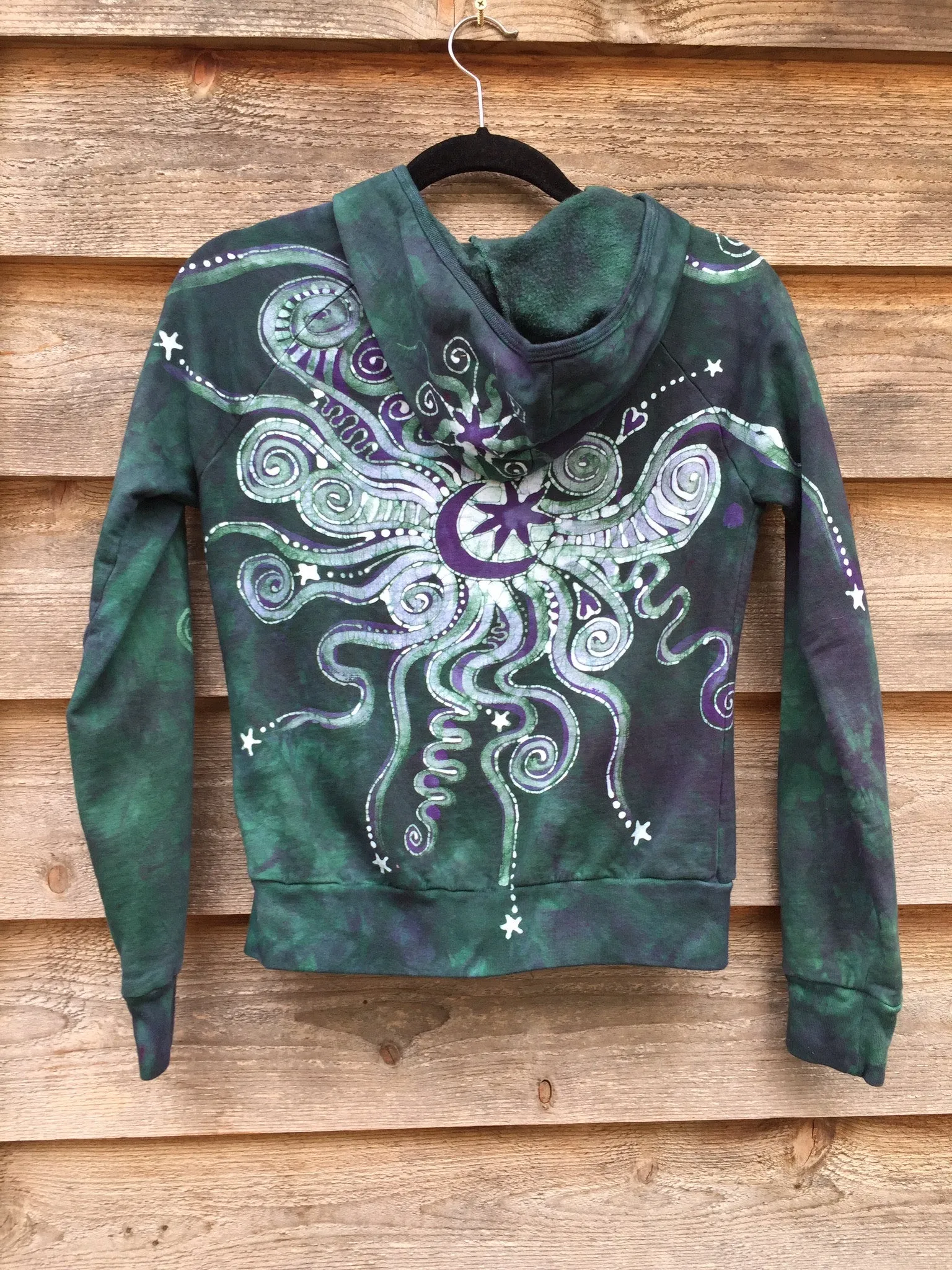 Teal and Purple Batik Star Hoodie