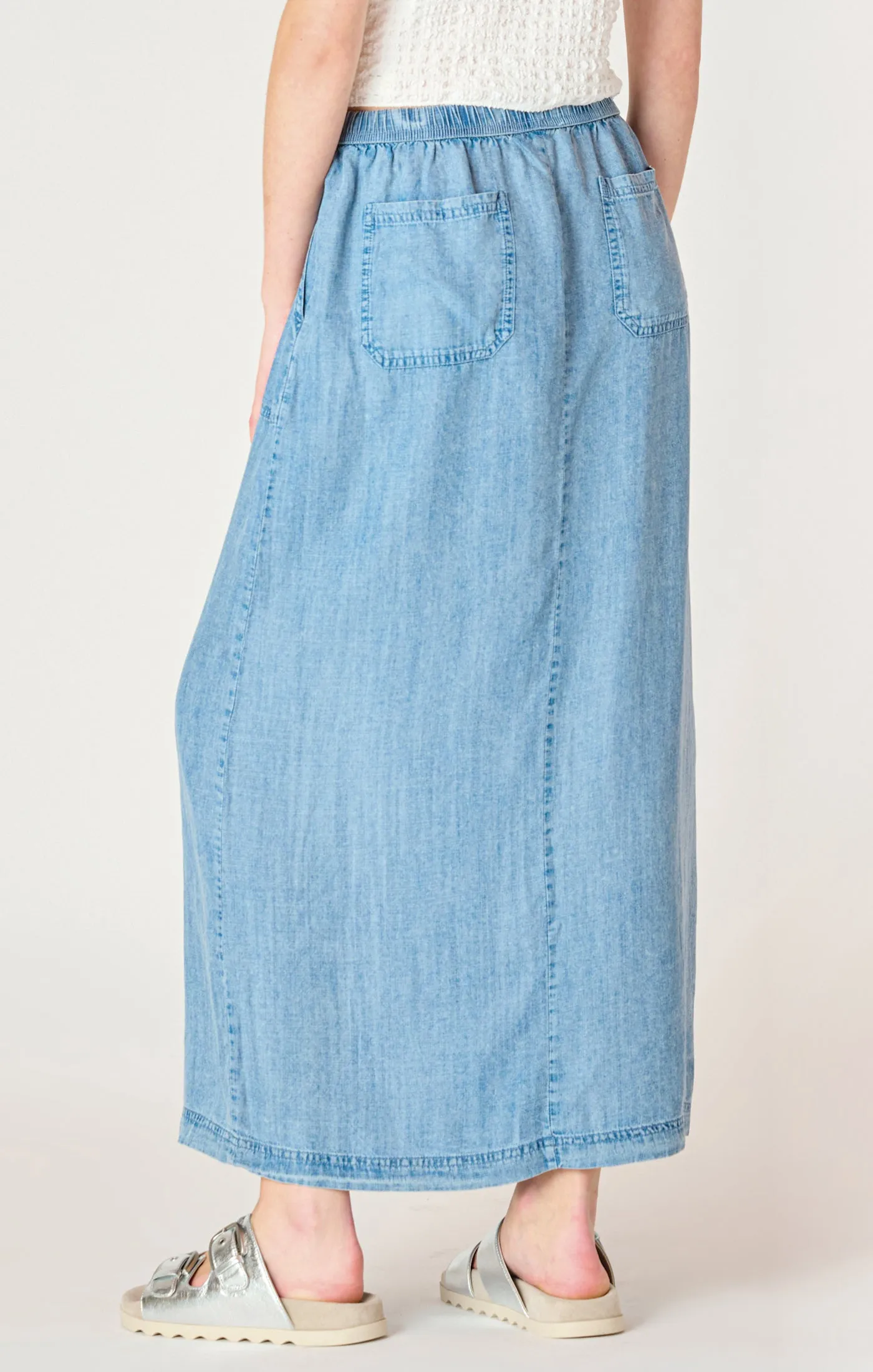 Tencel Maxi Skirt - Medium Blue Wash