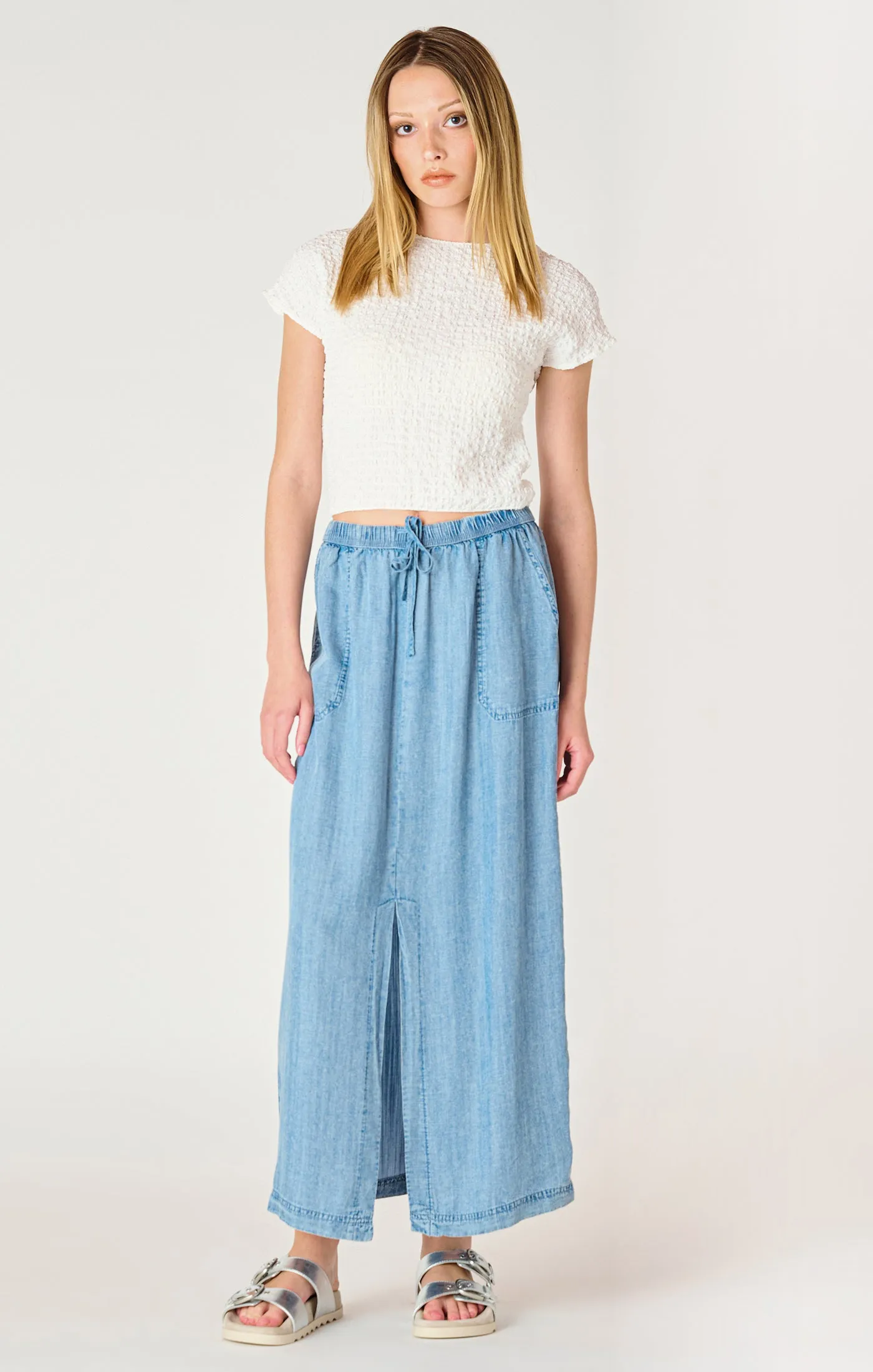 Tencel Maxi Skirt - Medium Blue Wash