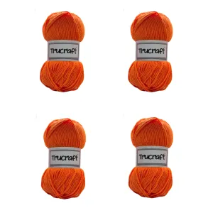Trucraft - Premium Chunky Yarn - 4 x 100g Balls Pack - Wool Shade 002 Papaya