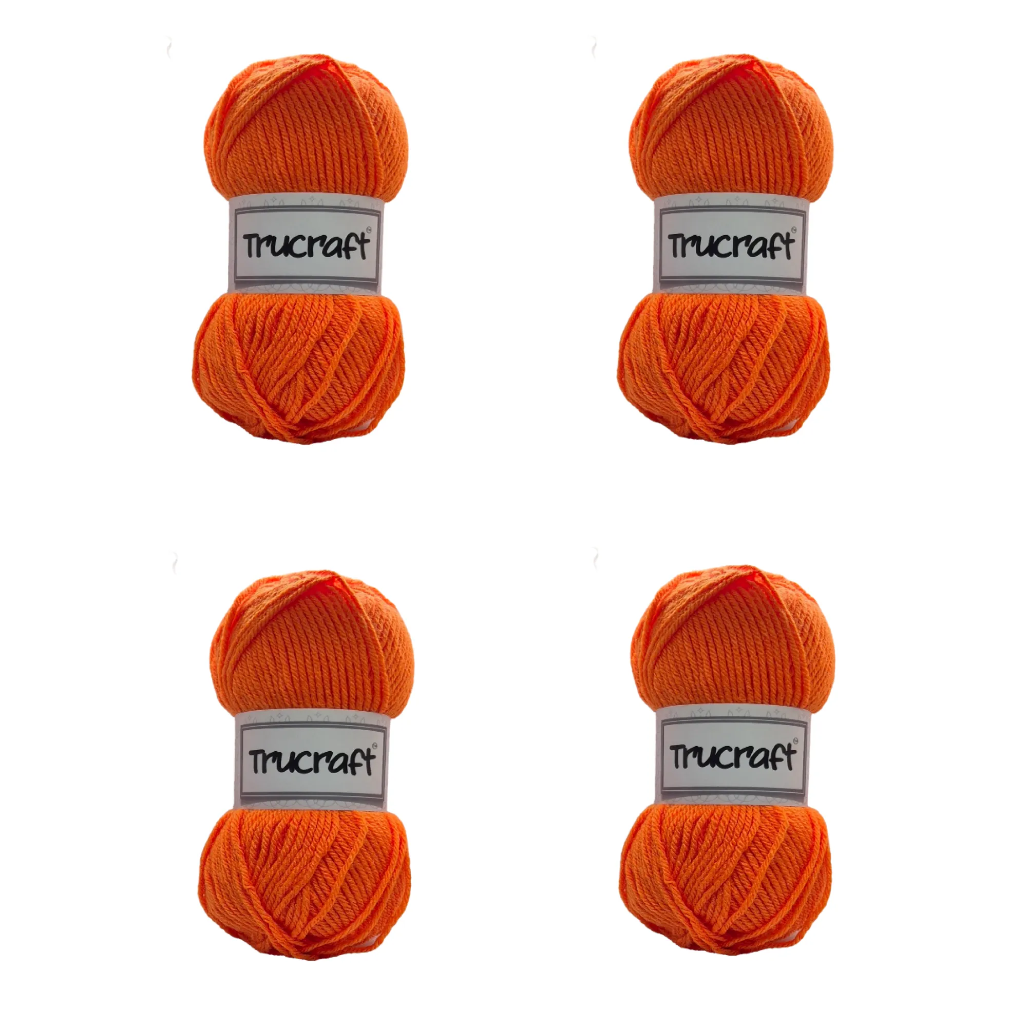Trucraft - Premium Chunky Yarn - 4 x 100g Balls Pack - Wool Shade 002 Papaya