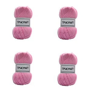 Trucraft - Premium Chunky Yarn - 4 x 100g Balls Pack - Wool Shade 003 Baby Pink