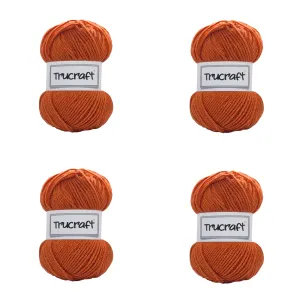 Trucraft - Premium Chunky Yarn - 4 x 100g Balls Pack - Wool Shade 010 Rust