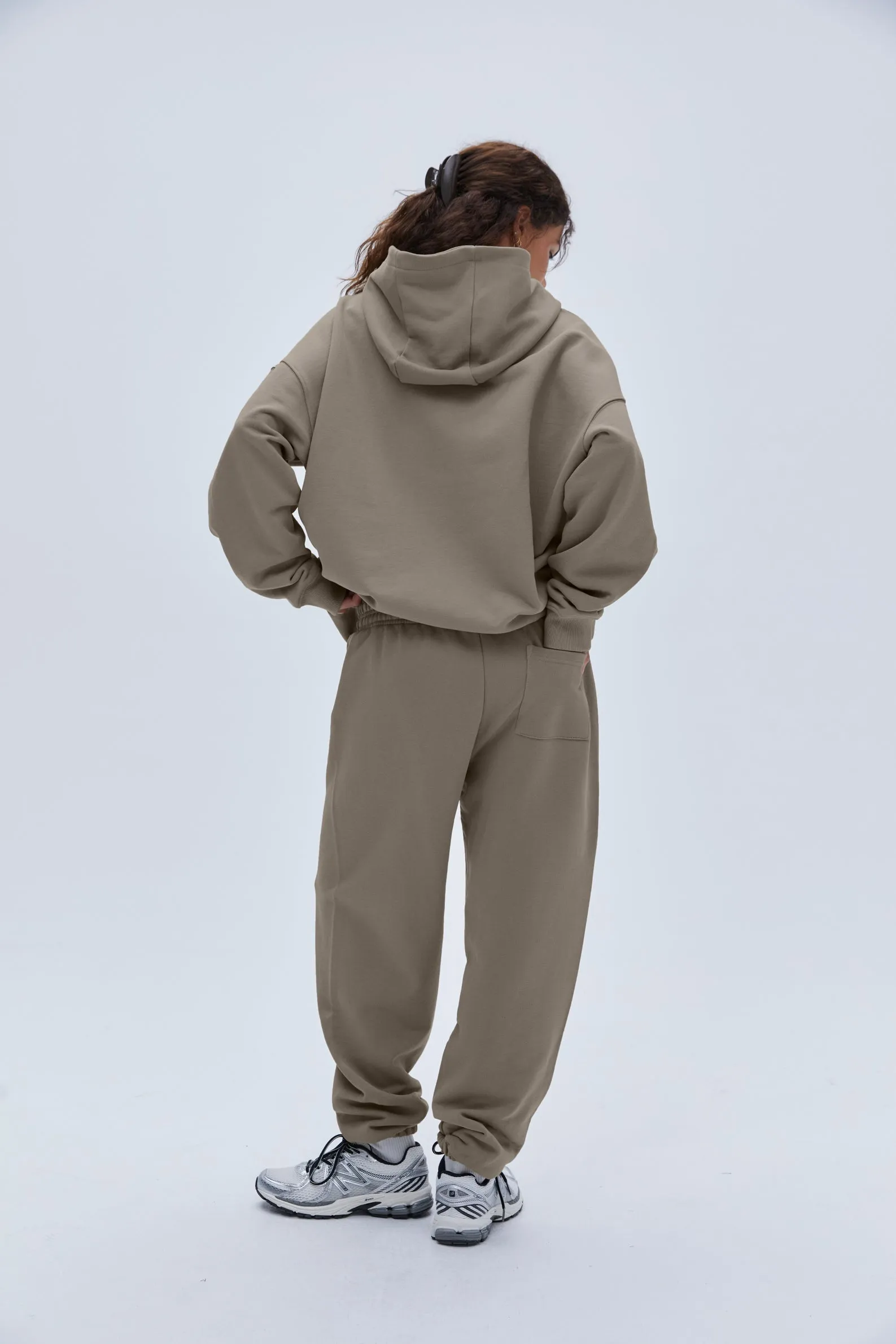 Varsity Oversized Hoodie - Clay Beige
