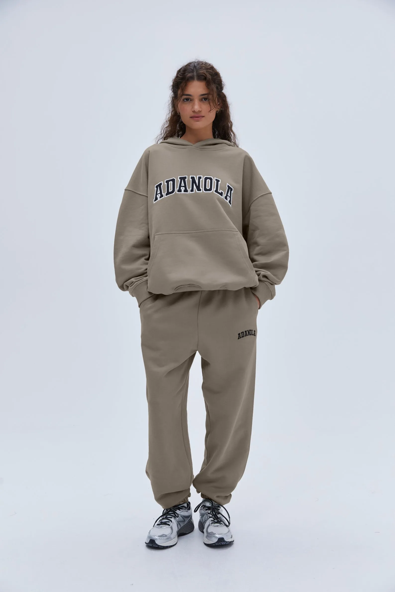 Varsity Oversized Hoodie - Clay Beige