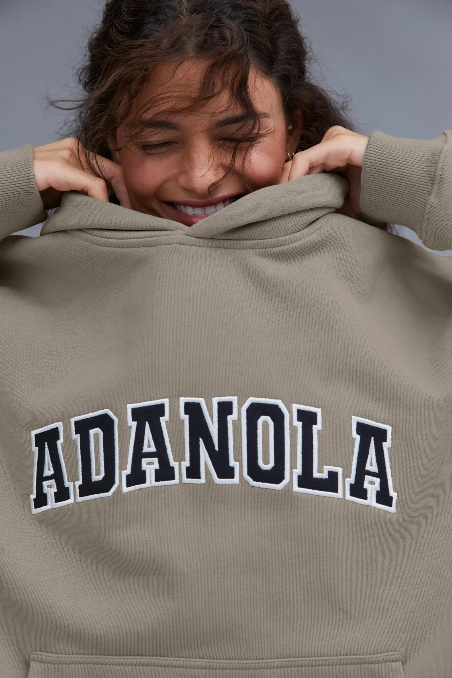Varsity Oversized Hoodie - Clay Beige