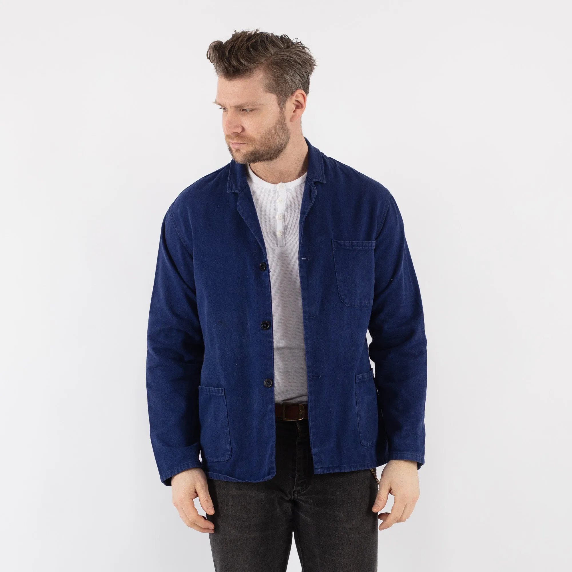 Vintage 60's Men Sanfor Work Jacket in Blue
