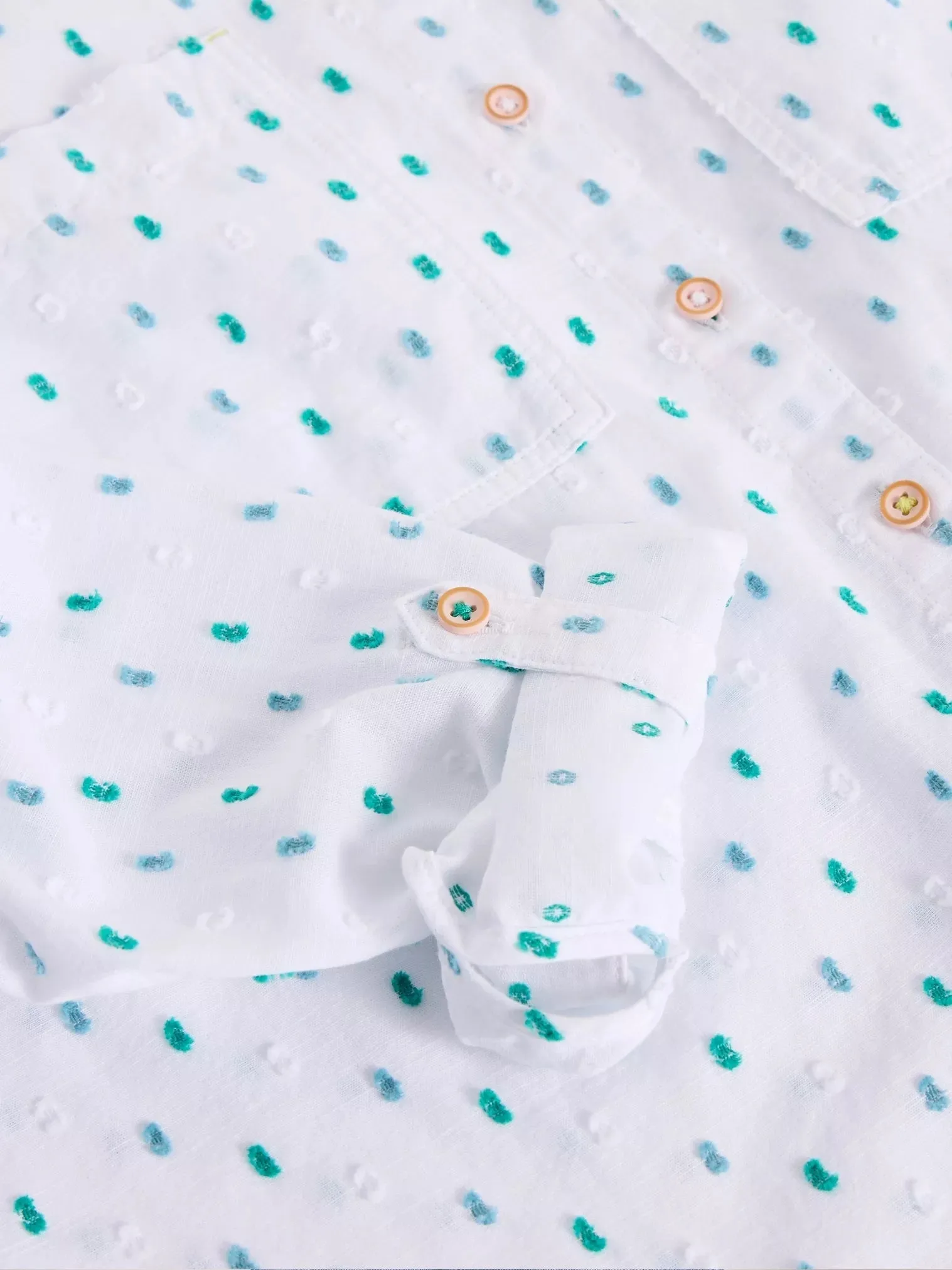 White Stuff Sophie Longline Cot Shirt Ivory MLT