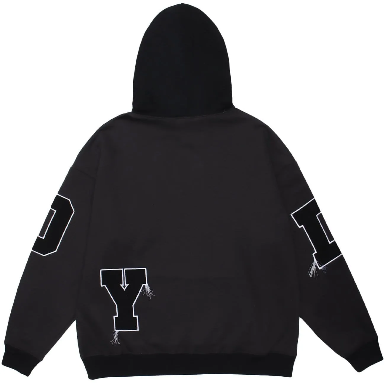WLS Tassel Embroidery Letters Print Hoodie