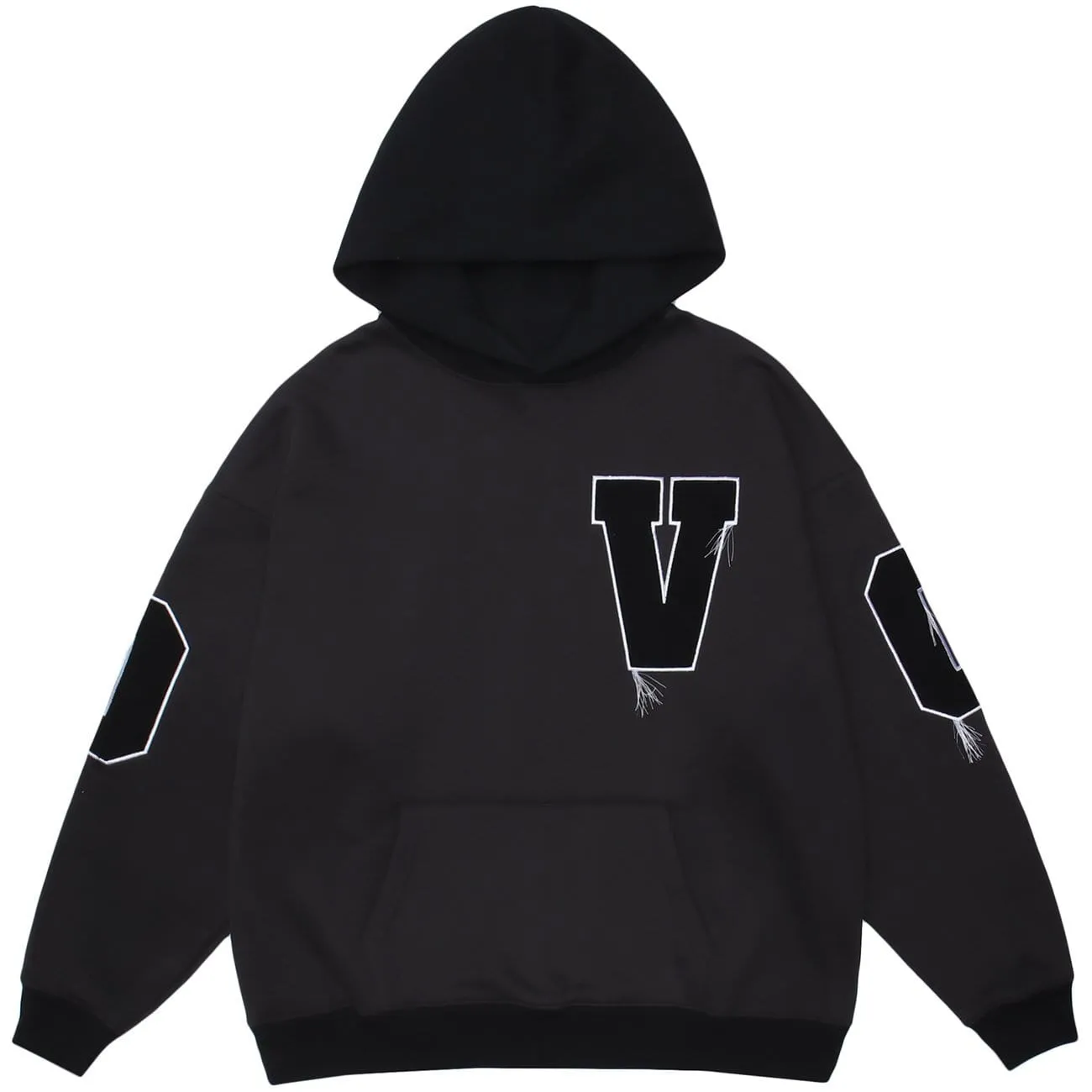WLS Tassel Embroidery Letters Print Hoodie