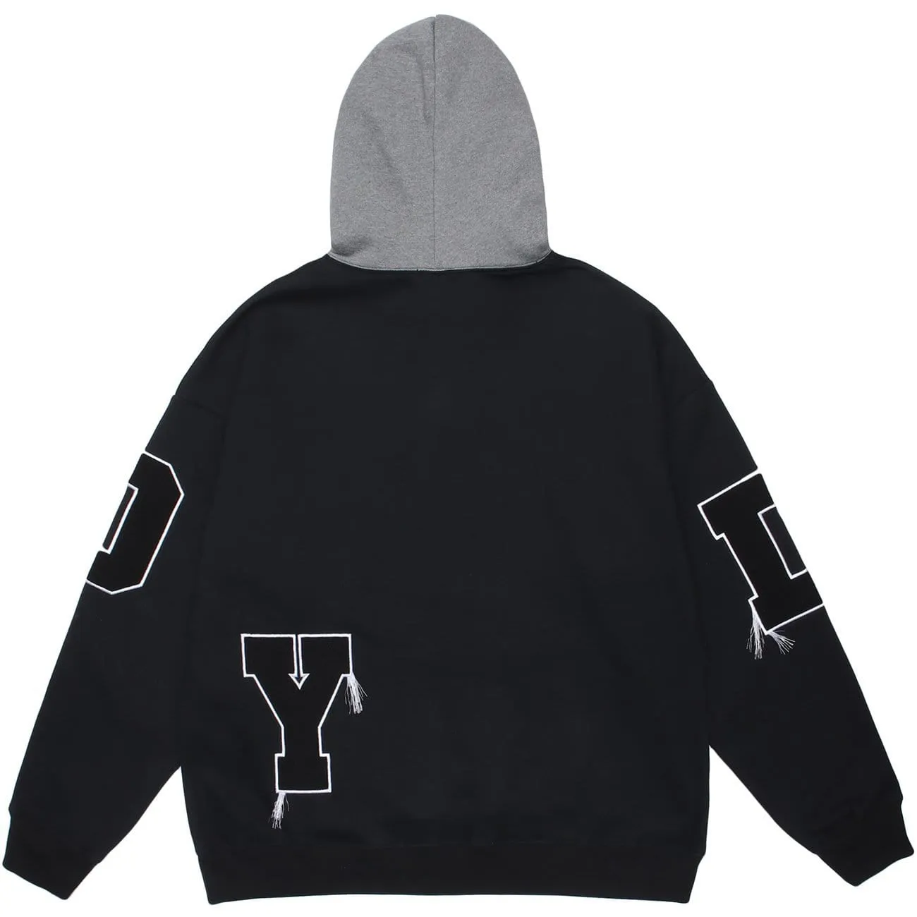 WLS Tassel Embroidery Letters Print Hoodie