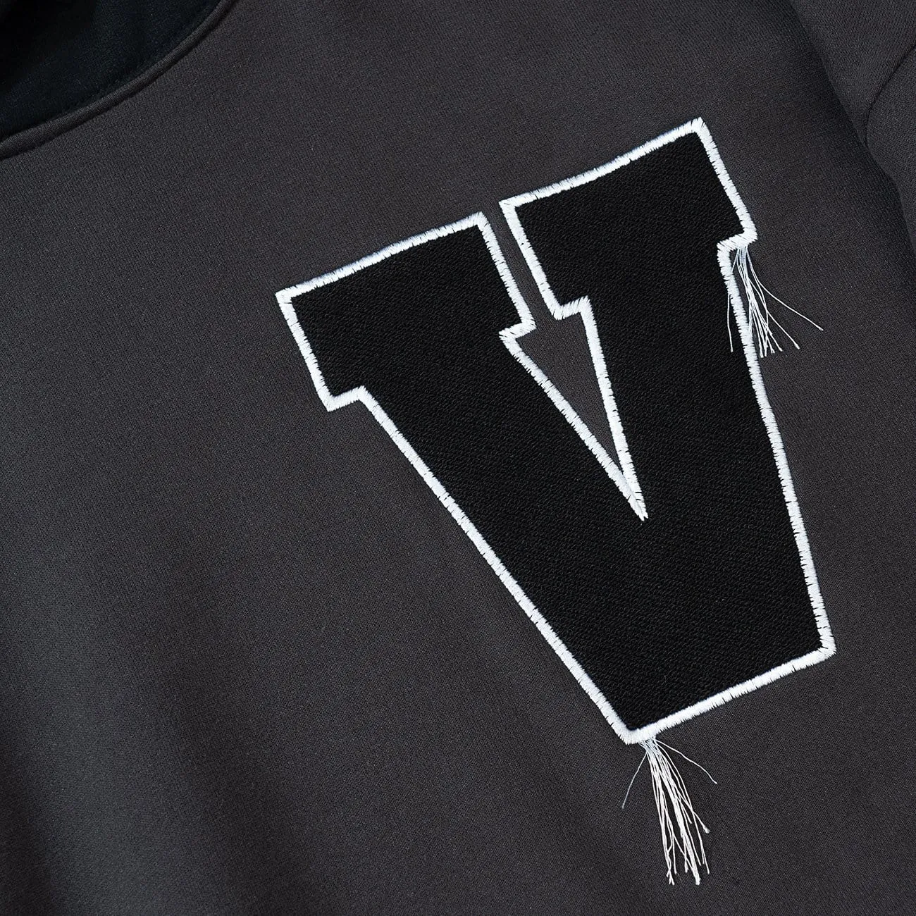 WLS Tassel Embroidery Letters Print Hoodie