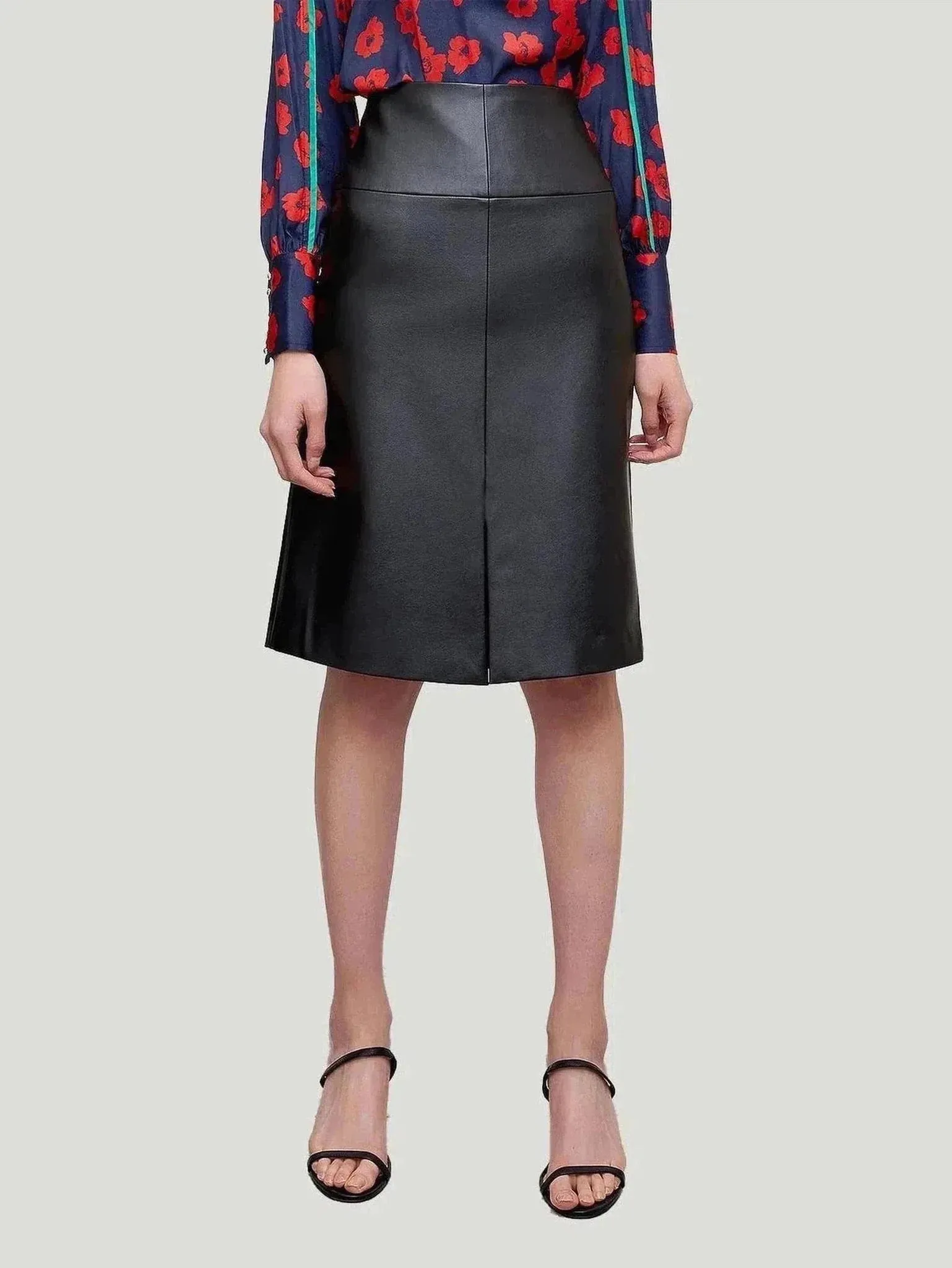 Women’s Leather Knee-Length Skirt | High-Quality Leather | Edgy & Classic Style for Versatile Outfits | One Posh Closet