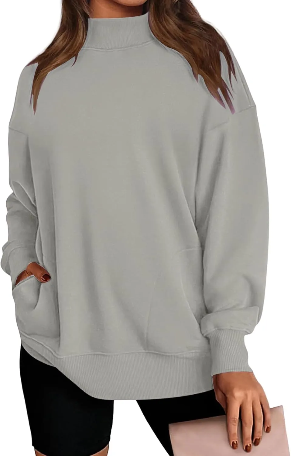 Womens Oversized Sweatshirts Turtleneck Pullover Long Sleeve Sweatshirt Casual Loose Tops Fall Fashion Outfits