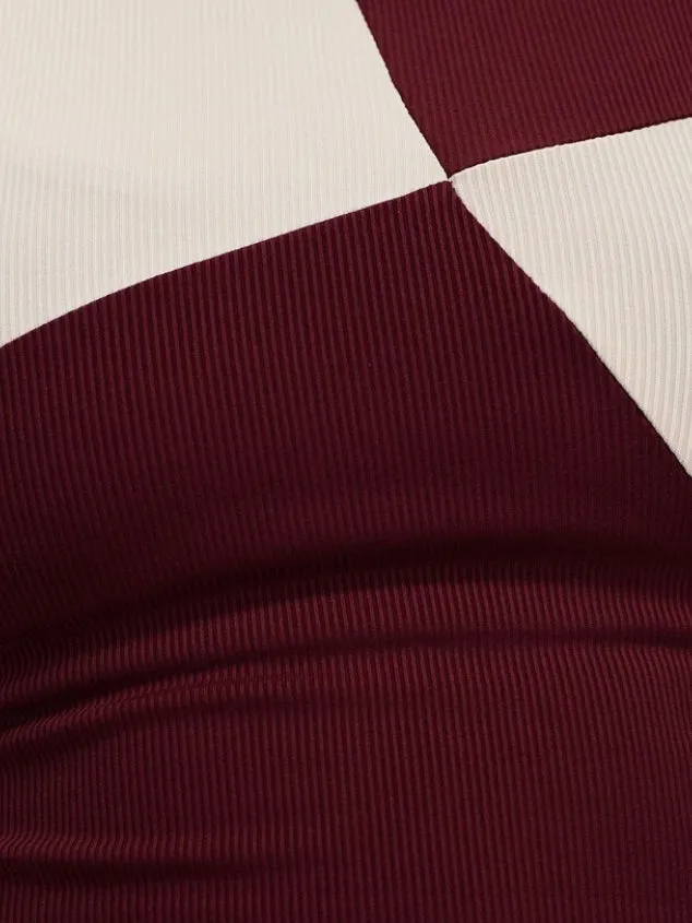 Women’s Sexy Sleeveless Racer Back Tank Wine Red Tops Halter Neck Crop Tops by Kaja Clothing - Mag Top
