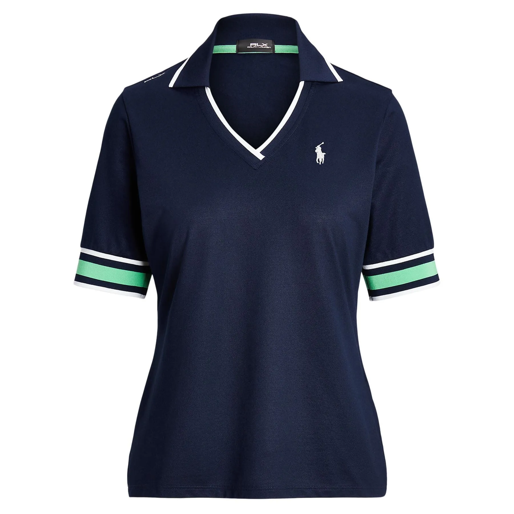 Womens Tailored Fit Cricket Polo Shirt Refined Navy/Course Green/Ceramic White - SS24