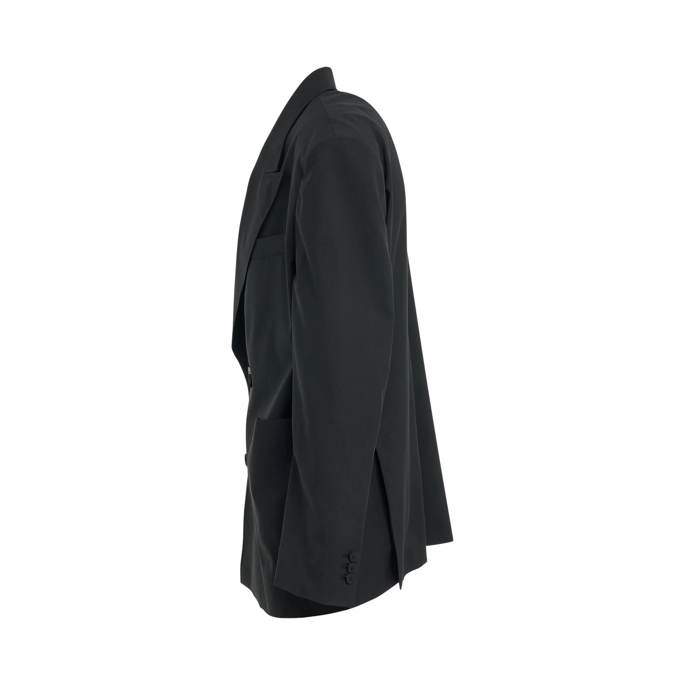 Wool Oversized Blazer in Black